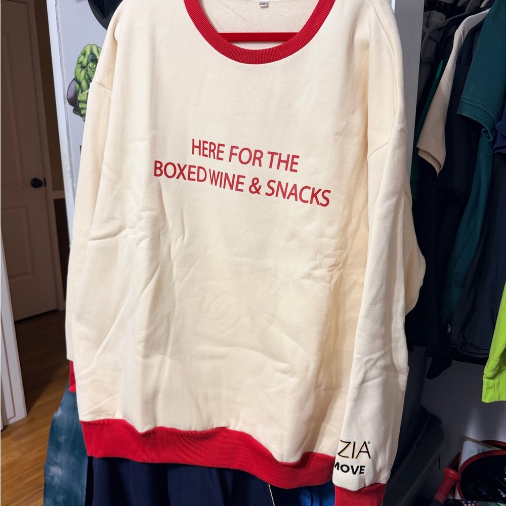 Franzia “Here for the Boxed Wine & Snacks”Graphic Sweatshirt